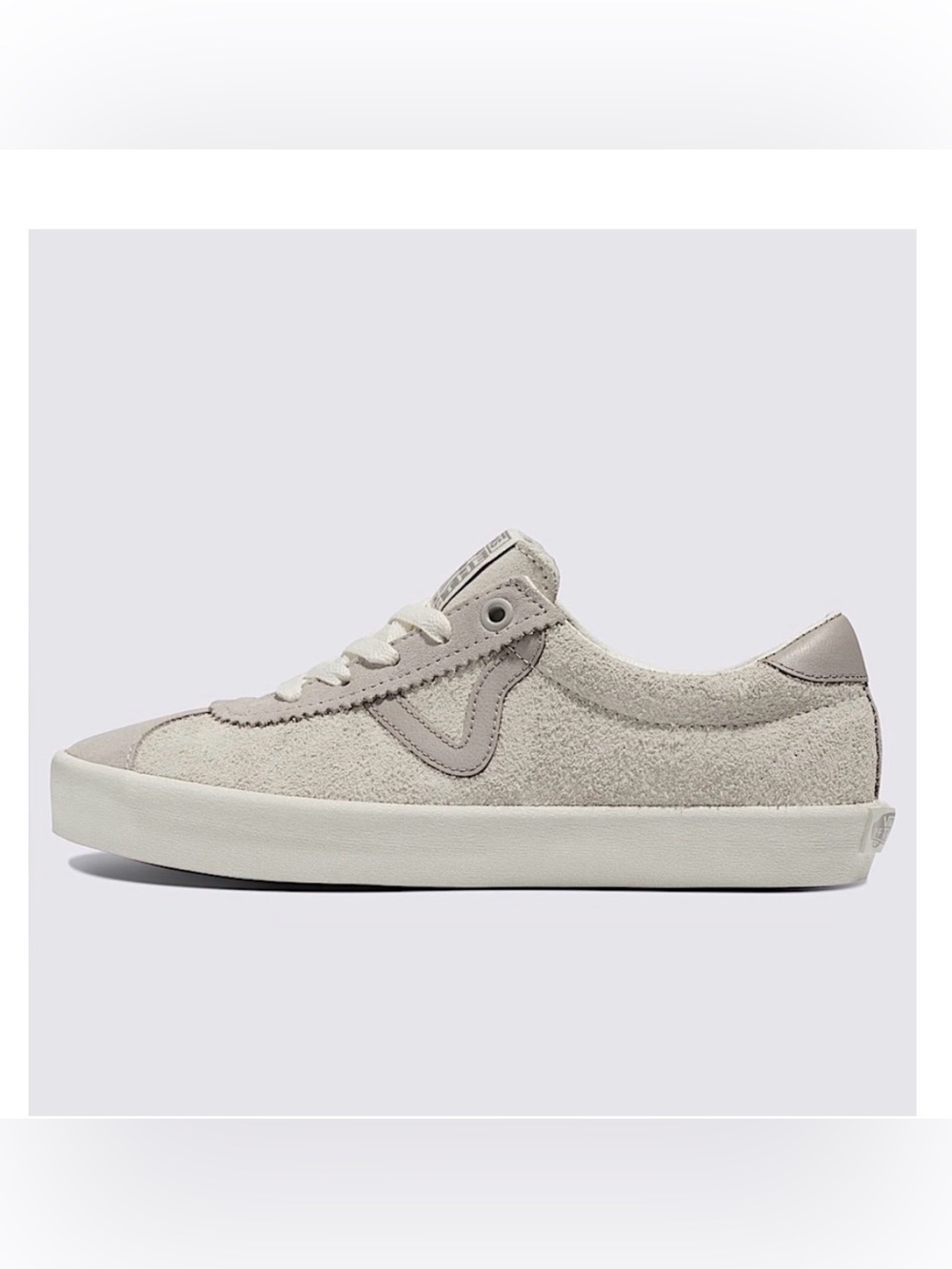 Vans Women/Men Suede Low-Top Sneakers in Light Gray and White - Picture 4 of 6